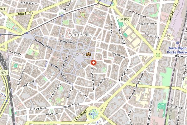 Map showing La Brasserie des Loges in Dijon