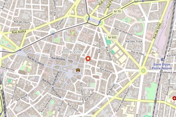 Map showing La Maison des Cariatides in Dijon