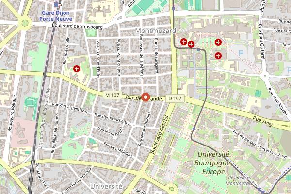 Map showing Campus Kebab in Dijon