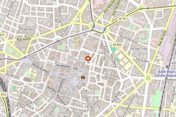 Map showing La Crêpitante in Dijon