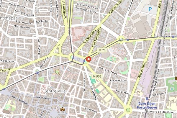 Map showing My Wok République in Dijon