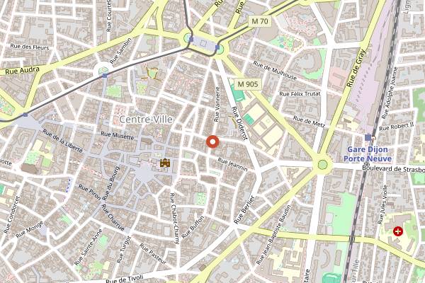 Map showing La Cave Se Rebiffe in Dijon