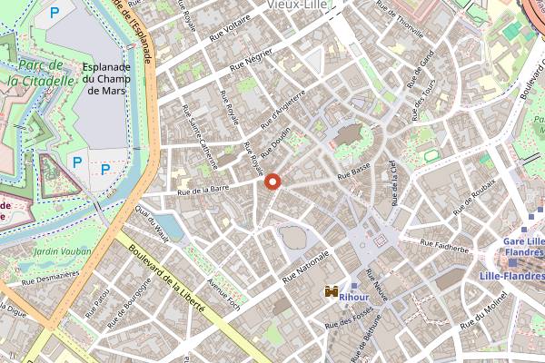 Map showing Boulangerie Brier in Lille
