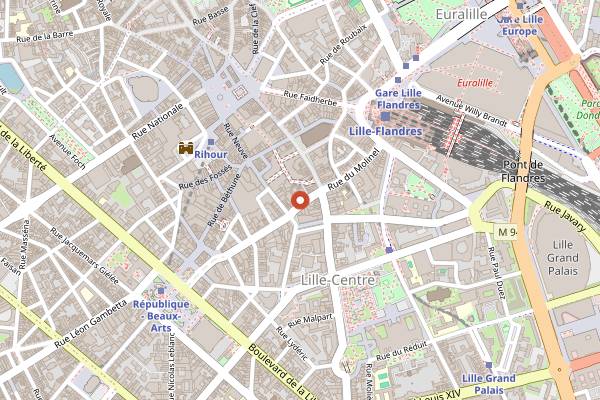 Map showing Boulangerie Mathieu in Lille