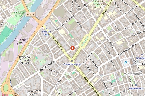 Map showing Boulangerie Myrtilles in Lille
