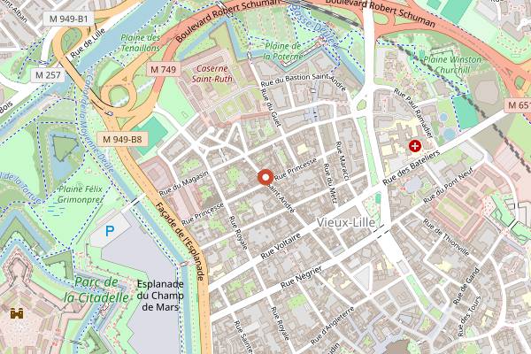 Map showing Boulangerie Vianney Degruson in Lille