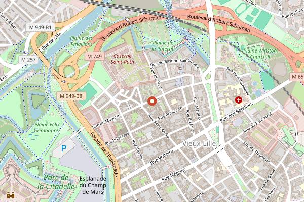 Map showing Bartown in Lille