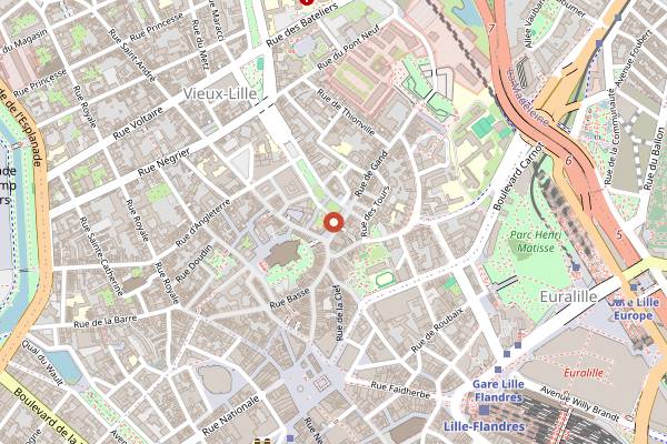 Map showing Joker Cocktails & Bar in Lille