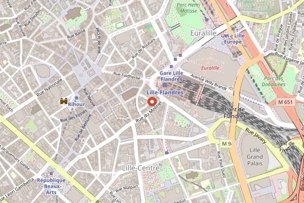 Map showing Shelby Secret Bar in Lille