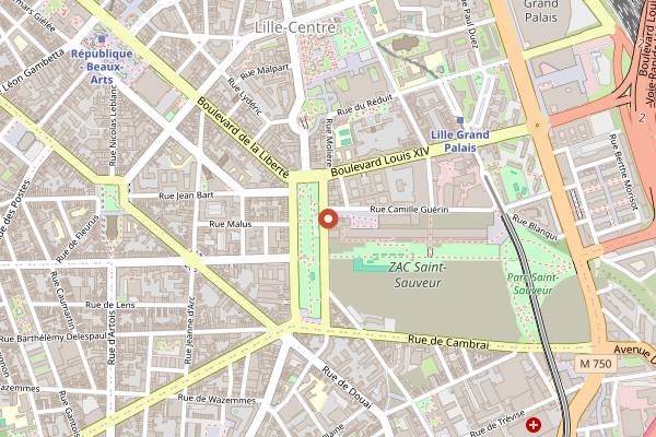 Map showing La Mousse Touch' in Lille
