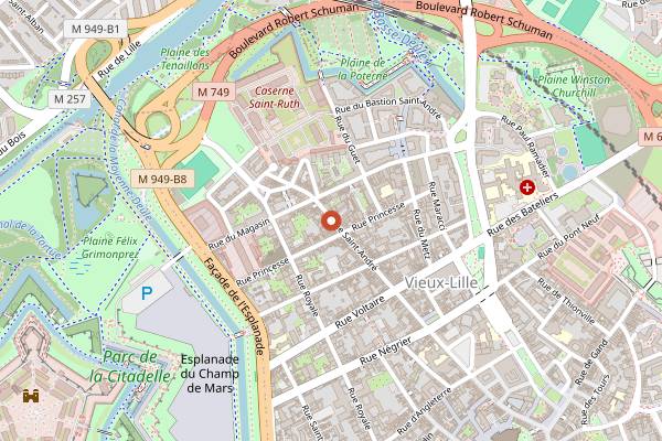 Map showing Bacio Divino in Lille
