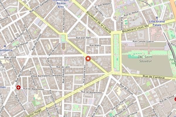 Map showing La Canopée in Lille