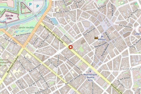 Map showing La Clairière in Lille
