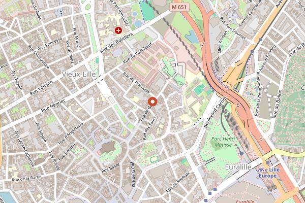 Map showing L'Estaminet du Welsh in Lille