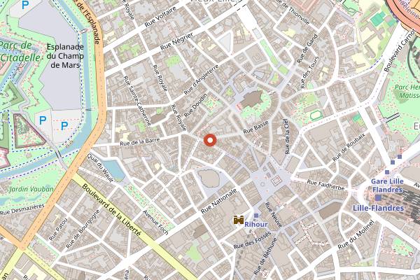 Map showing Elizabeth's in Lille