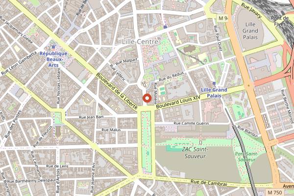 Map showing L'Impertinente in Lille