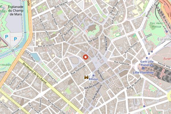 Map showing La Wilderie in Lille