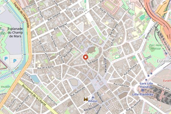 Map showing Paddo Café in Lille