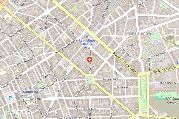Map showing Sweet Flamingo in Lille
