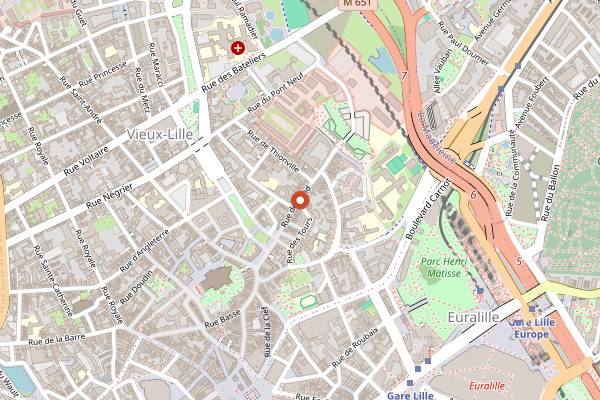 Map showing Estaminet Au Soyeux in Lille