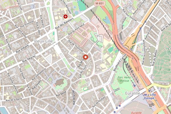 Map showing Chez Raoul Estaminet in Lille