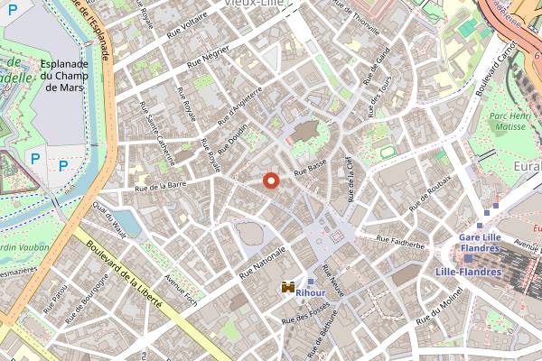 Map showing L'Arrière Pays in Lille
