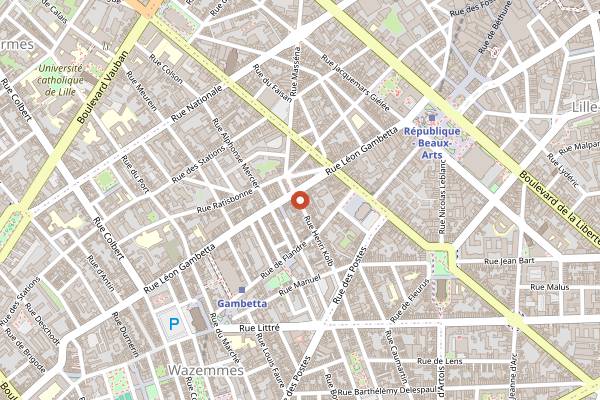 Map showing Le Chat qui Fume in Lille