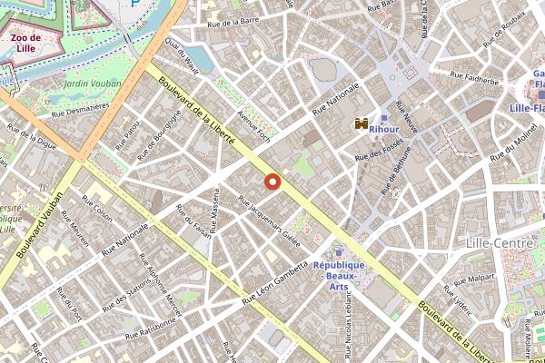 Map showing L'Atelier des Chefs in Lille