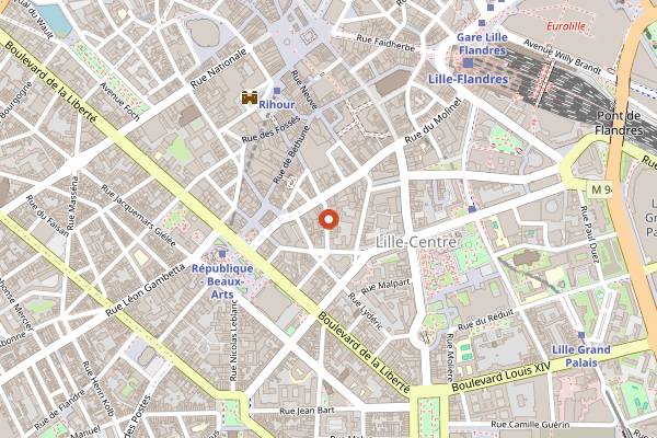 Map showing Hopen Source in Lille