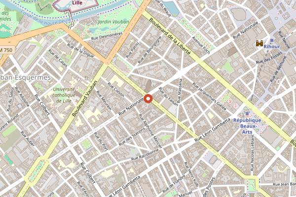 Map showing Le Beaulieu in Lille