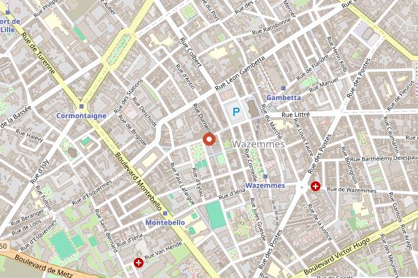 Map showing La Louche d'Or in Lille