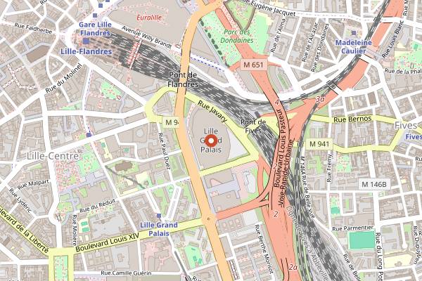 Map showing Salon des Vins des Vignerons Indépendants in Lille