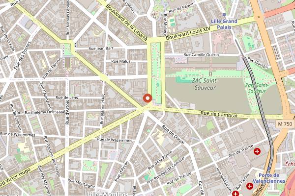 Map showing Krevette in Lille