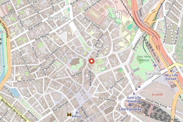 Map showing Le Lion Bossu in Lille