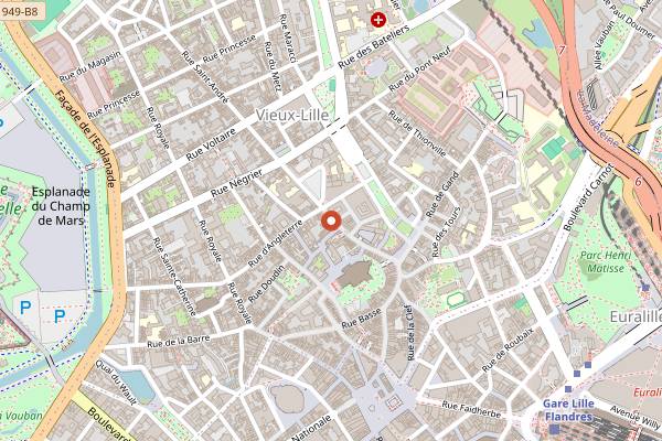 Map showing Pureté in Lille