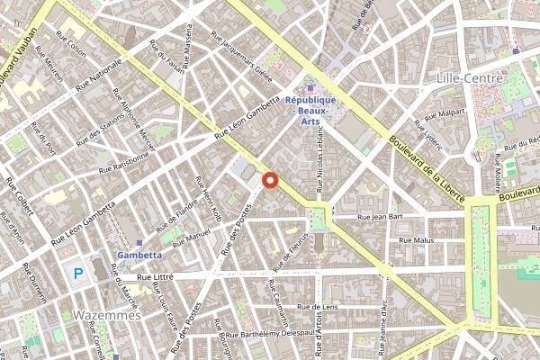 Map showing Restaurant Sébastopol in Lille