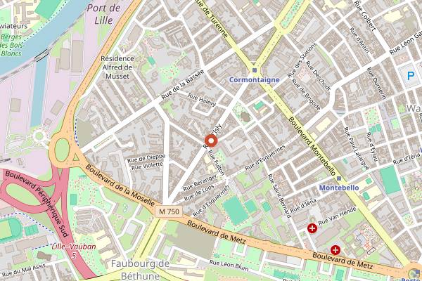 Map showing Solange in Lille