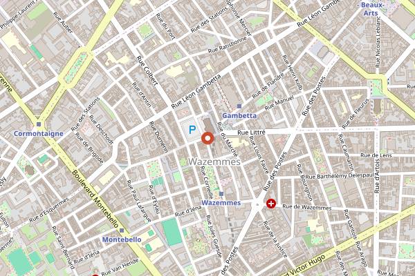 Map showing Aspendos in Lille