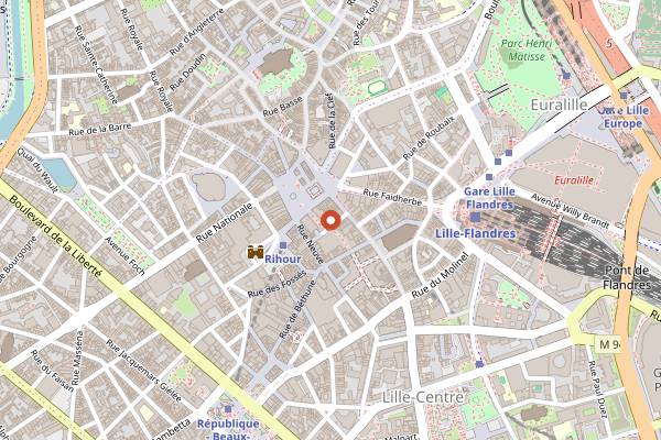 Map showing Marché de Saint-Maurice Pellevoisin in Lille
