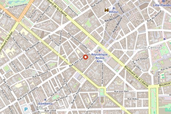 Map showing The Room in Lille
