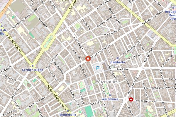 Map showing Bouillant in Lille