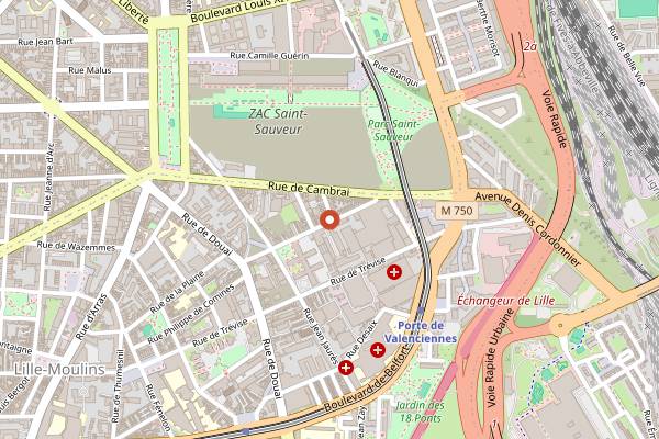 Map showing Café Augustin in Lille