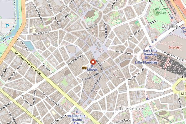 Map showing Brasserie La Chicorée in Lille