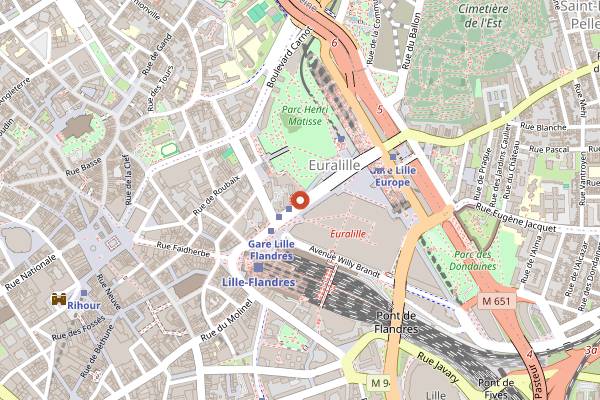 Map showing Restaurant NŪ in Lille