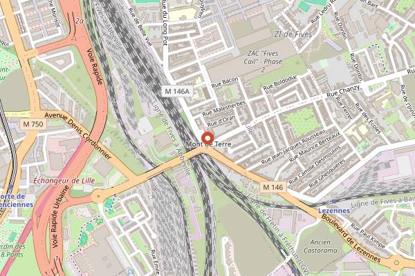 Map showing La Friterie du Splendid in Lille