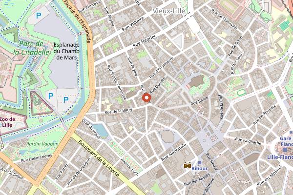 Map showing UNIK Kebab Vieux-Lille in Lille