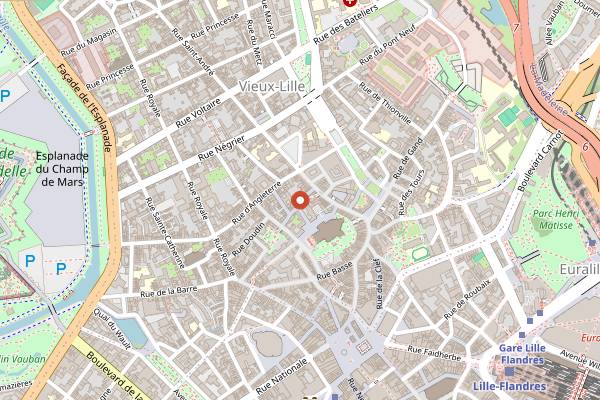 Map showing Au Gré du Vin in Lille