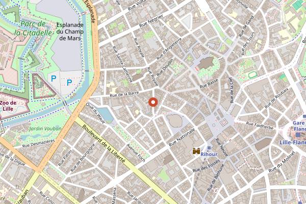 Map showing La Cave à Manger de Jacques Dumas in Lille