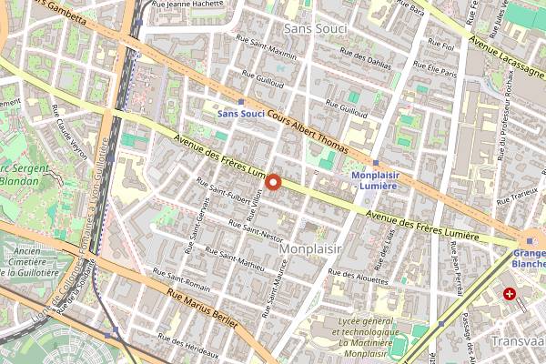 Map showing Bouillet Freres Lumiere in Lyon