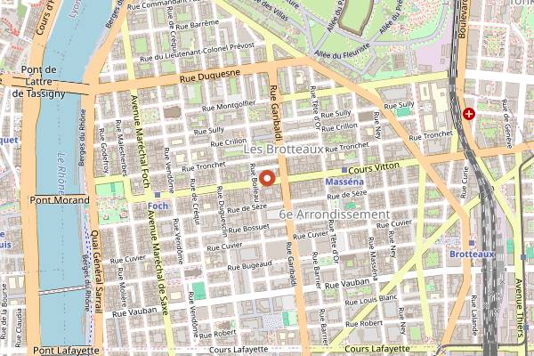 Map showing Les Co'Pains d'Antan in Lyon